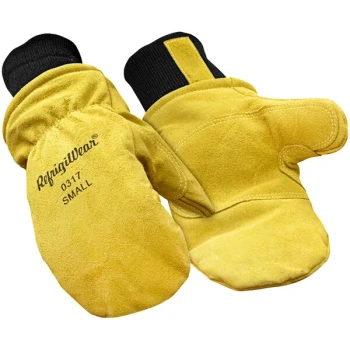 RefrigiWear 0317RGLDXLG Gold Insulated Leather Mitt - XL