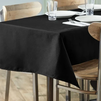 Choice 45" x 54" Rectangular Black Seamless 100% Spun Polyester Hemmed Cloth Table Cover