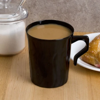 Fineline Flairware 208-BK Black 8 oz. Plastic Mug - 288/Case