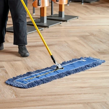 Lavex 48" x 5" Blue Cotton Blend Looped End Dry Dust Mop Head
