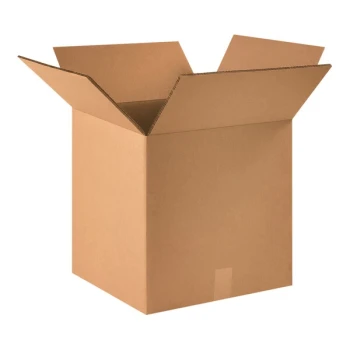 Lavex 16" x 16" x 16" Kraft Heavy-Duty 48 ECT Corrugated Double-Walled RSC Shipping Box - 15/Case