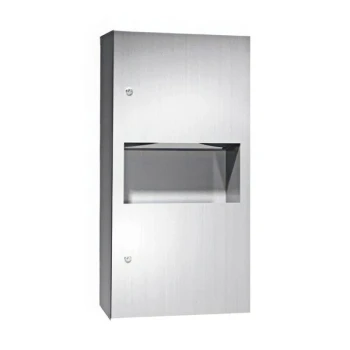 American Specialties, Inc. Simplicity 10-64623-9 Stainless Steel Surface-Mounted Paper Towel Dispenser with 2.2 Gallon Waste Receptacle
