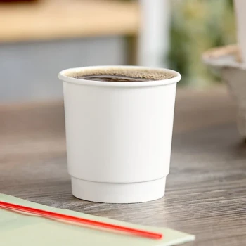 Choice 4 oz. Smooth Double Wall White Paper Hot Cup - 500/Case
