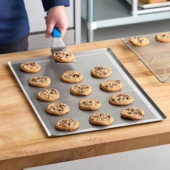 de Buyer 23 9/16 inch x 15 3/4 inch Perforated Aluminum Baking Sheet 7367.6