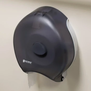 San Jamar R6000TBK Classic 12" Single Roll Jumbo Toilet Tissue Dispenser - Black Pearl