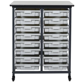 Luxor MBS-DR-16S Mobile Bin Storage Unit - 16 Small Bin Capacity