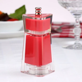 Chef Specialties 29453 4 1/2" Kate Red Acrylic Customizable Salt / Pepper Mill
