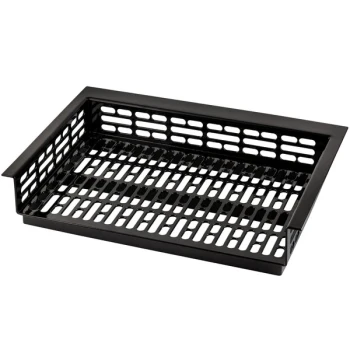 TableCraft CW1074BK Simple Solutions 21 1/4" x 15 3/8" x 3" Black Cast Aluminum Perforated Single Cold Well Drop-In Template
