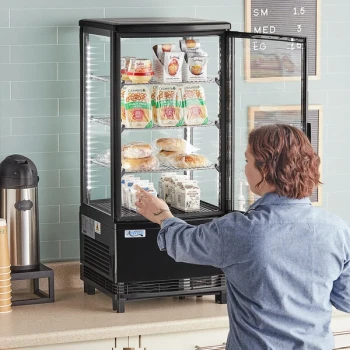 Avantco GSM-3-2-HC Black Glass Sided Pass-Through Countertop Display Refrigerator