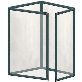 H. Risch, Inc. TETQ Deluxe Sewn 5 1/2" x 8 1/2" Green 8 View Foldout Vinyl Menu Cover with Black Smooth Corners and Gloss Finish