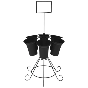 Marco Company 30" x 30" x 53" Metal Flower Stand with 9" Plastic Cones and Sign Holder