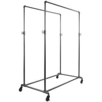Econoco 50" x 29" x 78" Anthracite Gray Ballet Garment Rack with Adjustable Double Hangrail