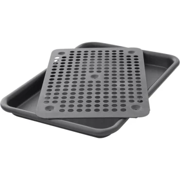 LloydPans 9 inch x 13 inch 2-Piece Oven Roaster Set with Pre-Seasoned Tuff-Kote® Finish SET-15343