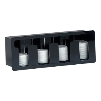 Dispense-Rite Black Acrylic 4-Section Built-In Flush-Mount Lid Organizer FML-4