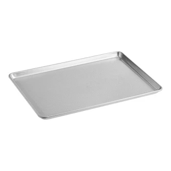 Baker's Lane Heavy-Duty Full Size 16 Gauge 18 inch x 26 inch Wire in Rim Aluminum Perforated Bun / Sheet Pan