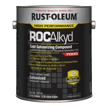 Rust-Oleum ROCAlkyd 7000 System 1 Gallon High-Performance Gray Cold Galvanizing Compound 206193 - 2/Case
