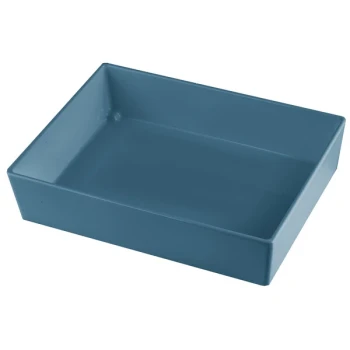 TableCraft CW5004PB Simple Solutions 1/2 Size Pigeon Blue Cast Aluminum Straight Sided Bowl - 3" Deep