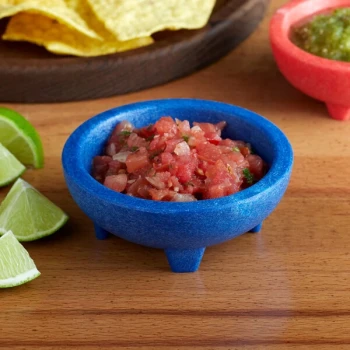Choice Thermal Plastic 4 oz. Blue Molcajete Bowl - 24/Case