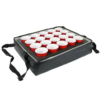 Sterno Black Customizable Stadium Insulated Drink Holder / Carrier, 24 inch x 20 inch x 6 inch - Holds 20 Cups