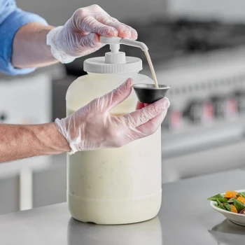 Choice Condiment Pump Kit with 0.5 oz. Plastic Pump and 1 Gallon Jug