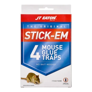 JT Eaton 133N Stick-Em Mouse Size Glue Trap   - 4/Pack