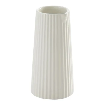 American Metalcraft 6 oz. White Fluted Ceramic Creamer CRCC6 - 12/Case
