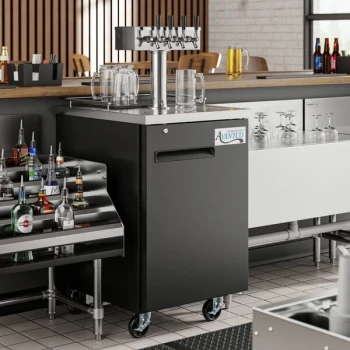 Avantco UDD-1-HC Four Tap Kegerator Beer Dispenser - Black, (1) 1/2 Keg Capacity