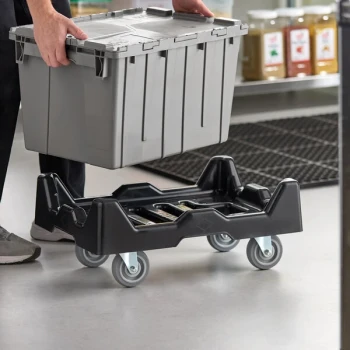 Choice 23 1/8" x 16 5/8" x 9 5/8" 1,000 lb. Black Tote Dolly with 5 Stack Capacity