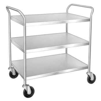 Lakeside 499 Medium-Duty Stainless Steel Three Shelf Tubular Utility Cart with Chrome-Plated Legs / Frame - 36" x 23" x 37"