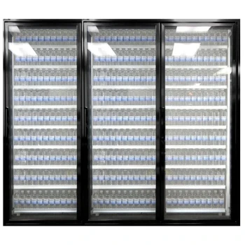 Styleline CL2672-HH 20//20 Plus 26" x 72" Walk-In Cooler Merchandiser Doors with Shelving - Satin Black, Right Hinge - 3/Set