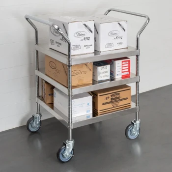 Regency Stainless Steel Three Shelf Utility Cart - 24" x 34" x 37"
