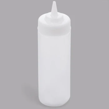 TableCraft 11253C 12 oz. Clear WideMouth™ Cone Tip Squeeze Bottle with 53 mm Opening - 12/Pack