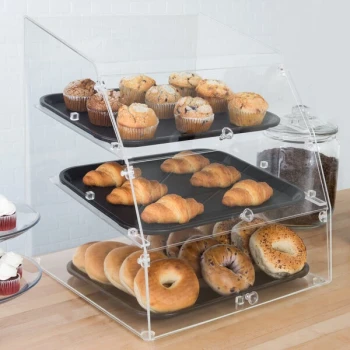 Vollrath LBC1418-3F-06 Large Classic 3 Tray Acrylic Bakery Display Case with Front Doors - 18 1/2" x 19 3/4" x 22"