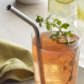 Barfly® M37113 8 1/2" Stainless Steel Reusable Bent Straw with 5/16" Diameter