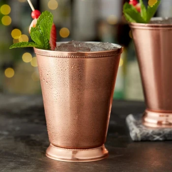 Acopa Alchemy 16 oz. Customizable Copper Mint Julep Cup with Beaded Detailing - 12/Pack