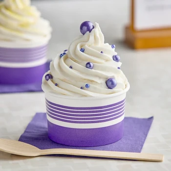 Choice 6 oz. Purple Paper Frozen Yogurt / Food Cup - 50/Pack
