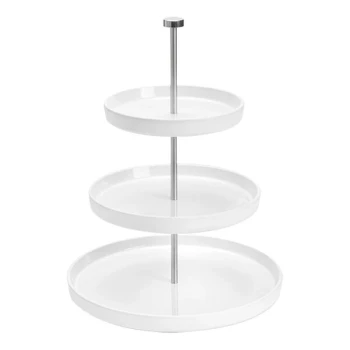 American Metalcraft Lift 17 1/2" 3-Tier White Melamine Display Stand