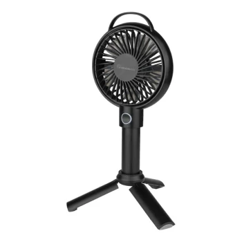 VisionAir 4" Black Rechargeable Battery-Operated 3-Speed USB Handheld Fan 1VAFHAND