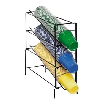Dispense-Rite Black Wire Vertical 3-Section Countertop Cup Dispenser WR-CT-3