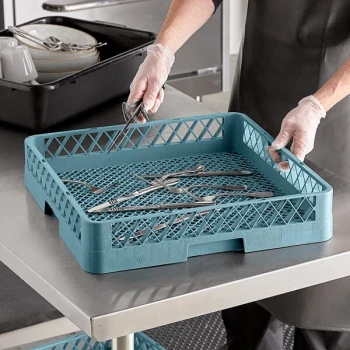 MainStreet Equipment Full-Size Combination / Flatware Rack with Open Sides