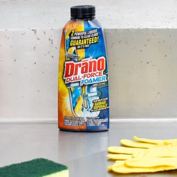 SC Johnson Drano® 377319 17 fl. oz. Dual Force Foamer Drain Cleaner - 8/Case