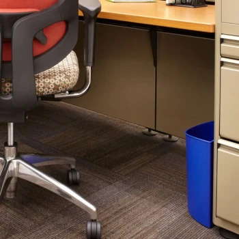 Safco 9927BB 3 Gallon Dual Black / Blue Round Recycle Can / Wastebasket