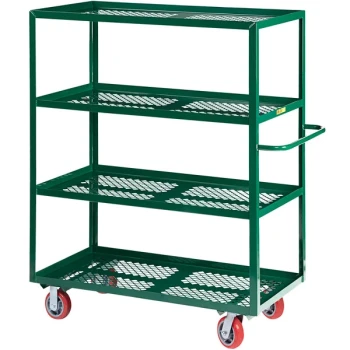 Little Giant 30" x 60" Green Perforated 4-Shelf Garden Truck 4MLP-3060-6PY-G - 1600 lb. Capacity