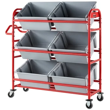Rubbermaid® Tote Picking Cart with Angled Shelves 2144269