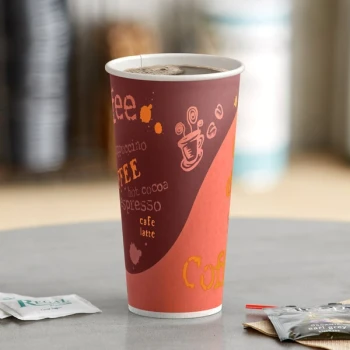 Choice 20 oz. Coffee Print Poly Paper Hot Cup - 600/Case