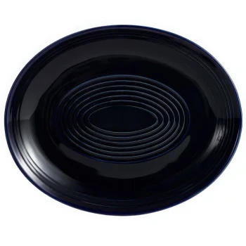 CAC TG-13C-CBU Tango 11 1/2" x 9 1/4" Cobalt Blue Coupe Oval Platter - 12/Case