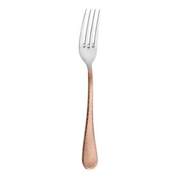 Amefa Sierra 8 1/8" 18/10 Stainless Steel Extra Heavy Weight Table Fork with Copper Handle - 12/Case