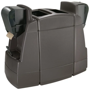 Commercial Zone 75840599 55 Gallon Islander Series Maui 2 Gray Rectangular Trash Can with 2 Windshield Wash Stations and 2 Squeegees