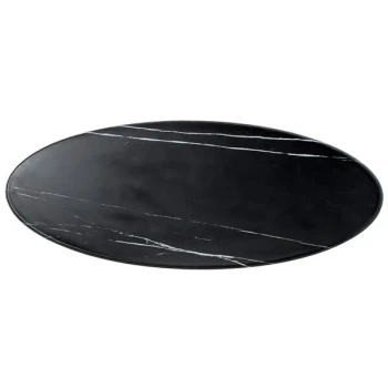 American Metalcraft MB25 25 1/2" x 10 1/4" x 1 1/8" Oval Melamine Serving Board - Faux Black Marble