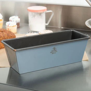 Matfer Bourgeat 331098 Exopan Steel Non-Stick Flared Bread Loaf Pan - 9 1/2 inch x 3 1/2 inch x 3 1/8 inch